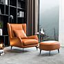 Modern Mid Century Leather Chaise Lounge Sofa Chair Armchair Accent Reclining Leisure Chair Office Living Room Chairs Furniture
