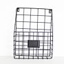 Modern Style Bookcase Wood Book Shelves Vintage Black and White Mesh Wall Mounted Metal Magazine Rack File Holder