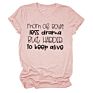 Mom of Boys Less Drama Print Women Shirts Short Sleeve Casual T Shirts and Tops Casual Ladies Shirts