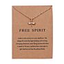 Most Popular Lucky Wishes Card Gold Plated Elephant/Dragonfly Pendant Jewelry Pendant Collarbone Chain Necklaces