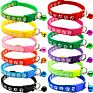 Multi Colors Paw Print Adjustable Nylon Pet Cat Dog Collar with Bell