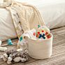 Natural Cotton Rope Storage Baskets round Woven Basket Home Decoration Laundry Hamper Rope Basket with Handles