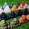 Natural Healing Rose Crystal Crafts Hand Carved Vivid Buddha Maitreya Figurine for Buddhism