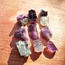 Rainbow  Fluorite Chunks Loose Stone Natural Mineral Stone Beads
