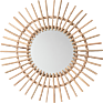 Natural round Antique Furniture Rattan Wall Mirror Decorative Sun Shaped Mirror Glass for Bathroom