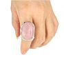 Natural Stone Adjustable Finger Rings Healing Stone Ring Oval Shaped Gemstone Jewelry Crystal Rings