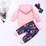 Neutral Baby Clothes Long Sleeve Floral Printed Baby Clothes Organic Cotton Baby Hoodie Set