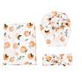 Newborn Gift 3 Pcs Set Floral Bamboo Rayon Swaddle Donut Knot Turban Hat Bowknot Headband Muslin Blanket Wrap Set