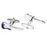 Newest Blue White Enamel Guitar Model Shaped Cufflinks for Mens