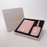 Newest Design Make Your Own Logo Pu Leather Pink Passport Holder and Pink Luggage Tag Gift Set