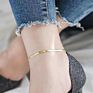 Newest Titanium Stainless Steel Adjustable Flat Snake Chain Anklet 14K Gold Gold Chain Anklet Women