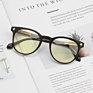 Newest Trend Customizable Lens Dark round Frame Acetate anti Blue Light Blocking Glasses for Men Women