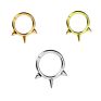 Newness 18G 16G 316L Surgical Steel Hinged Segment Ring with Spikes Body Jewelry/Piercing Jewelry