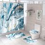 Nice fashion bathroom printed 4 pieces bathroom curtain set