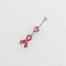 Nickel Free Zircon Stone Jewelry Ribbon Dangle Surgical Steel Navel Piercing Belly Nail Belly Button Rings