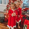 Nightgown Red Monogram Nightie Ruffle Gown Dress Children's Kids Matching Christmas Pajamas for Family