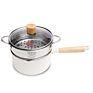 Nonstick Saucepan with Lid-16&18Cm Marble Coating Sauce Pan with Pour Spouts, Milk Pan & Pot with Bakelite Handle