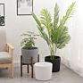 Nordic Ceramic Succulent Flower Pot with Wood Stand Living Room Green Plants Container