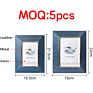 Nordic Rotating 360 Degrees Blue Leather Art Photo Frames for Family Picture