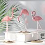 Nordic Style Home Living Room Desktop Garden Statue Metal Art Resin Ornaments Crafts Pink Yard Flamingo Decoration