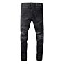 Nsz36 Black Jeans Damaged Pants for Men Elastic Men Designer Jeans