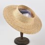 Open Crown Wide Brim Sombrero Visor Sun Cap Wheat Straw Hat Natural Beach Resort Travel for Women Lady Men Kid