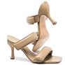 Open Toe Mules Leather Straps Sandals Kitten Heel Slipper Women Shoes