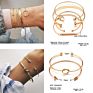 Open Watch Bracelet Set 5Pcs/Set Gold Chain Moon Leaf Crystal Geometry Women Charm Cuff Beach Jewelry Drop Shipping P