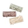 Organic Cotton Bow Knot Knitted Ribbed Baby Headband for Babies