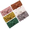 Organic Cotton Bow Knot Knitted Ribbed Baby Headband for Babies