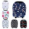 Organic Knit Stretchy Baby Nursing Cover for Breastfeeding, Multi Use 5 in 1 Floral Printing Car Seat Cover Baby Nursing//