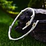 Original Design Bird on Branch Real Silver Bangle