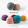 Outdoor Slouchy Running Knitted Ribbed Beanie Hat Acrylic Cuffed Knit Fisherman Beanie Hat