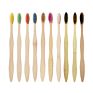 Packaging Wave Handle Multiple Colors Customized Logo Independent Eco Friendly Bamboo Toothbrush Pack