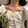 Pearl Choker Necklace Cute Double Layer Chain Jewelry for Women