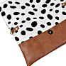 Personalized Abstract Convertible Sturdiness Durability Black White Dot Leather Clutch with Fold over Wristlet