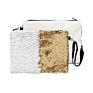Personalized Beach Make up Bag Printable Sequin Pouch Cosmetic Bag Sublimation Girls Reversible Sequin Clutch Hand Bag