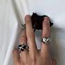 Personalized Couple Ring Vintage Open Ring Creative Thorns Heart Ring for Women and Men