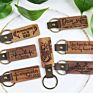 Genuine leather With Monogram Walnut KeyChain Father's Day Gift