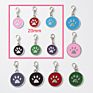 Personalized Paw Print round Pet Cat Dog Tag Pet Footprint Pendant Pawstrip Paw Name Tags