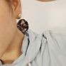 Personalized Tortoise Shell Curved Circle Dangle Earrings Acrylic Cellulose Acetate Irregular round Earrings