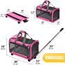 Pet Carrier with Detachable Wheels for Small and Medium Dogs Cats Platform Removable Stroller Heather Pink Gray Blue