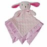 Pink Doudou Peluche Baby Rabbit Blanket Spot Soft Velboa with Satin Edge