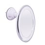 Plastic Framed Rotating Bathroom Wall Suction Cup 5X Magnification Shower Shaving Mirror