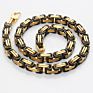 Plated Necklace Bracelet Chains Byzantine Jewelry Set and Black Manufacturers Dubai Stainless Steel for Mens 18K Gold