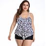 Plus Size Three-Layer Ruffled Swimsuit Print Split Skirt Women Swimsuit