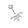 Poennis Gold Silver Belly Piercing Water Drop Navel Piercing Ring 6 Cz Crown Zircon Belly Button Ring