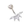 Poennis Gold Silver Belly Piercing Water Drop Navel Piercing Ring 6 Cz Crown Zircon Belly Button Ring