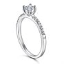 Ponees 925 Sterling Silver Ring Ladies Jewelry Four Prongs Diamond Ring for Women Girls Gift