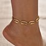 Popular Cowrie Shell Anklets Woman Beach Jewelry Gold Shell Anklets
